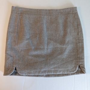 J.Crew wool mini skirt size 6 in taupe with lining and side slits